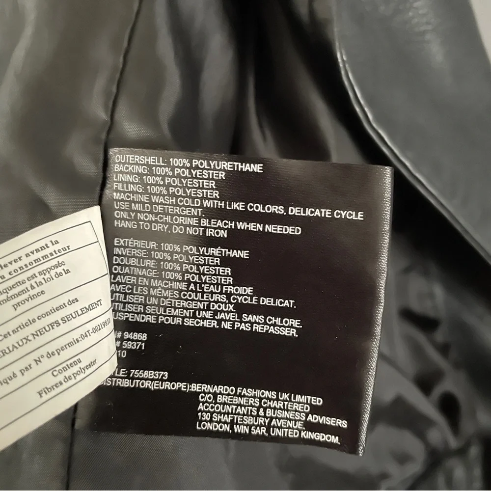 Bernardo Black Leather Motorcycle Moto Jacket Womens Size M - Picture 8 of 9